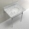 Fauceture KVPB3022M81 30" Console Sink with Brass Legs (8-Inch, 3 Hole), Marble White/Polished Chrome KVPB3022M81 - alternate 5